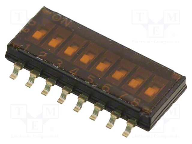 Switch: DIP-SWITCH; ON-OFF; 0.025A/24VDC; Pos: 2; -40÷85°C; SMT