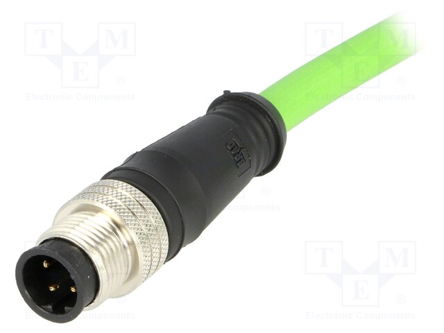 Plug; M12; PIN: 4; male; D code-Ethernet; 5m; Insulation: PUR; IP67