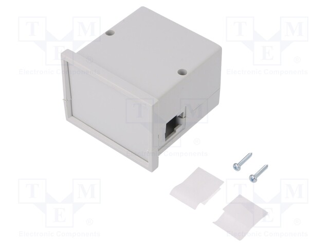 Enclosure: panel; X: 72mm; Y: 72mm; Z: 55mm; ABS; grey; screwed