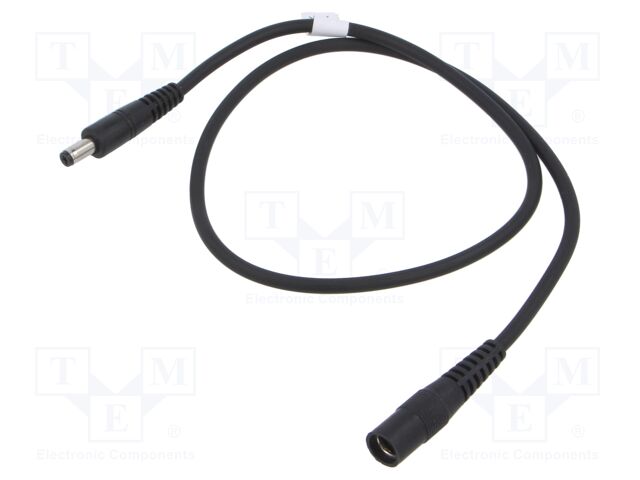 Cable; DC 5,5/2,1 socket,DC 5,5/1,7 plug; straight; 1mm2; black