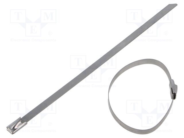 Cable tie; L: 150mm; W: 4.6mm; stainless steel; 445N; Colour: steel