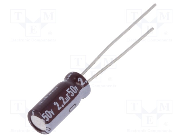 Capacitor: electrolytic; low impedance; THT; 2.2uF; 50VDC; Ø5x11mm