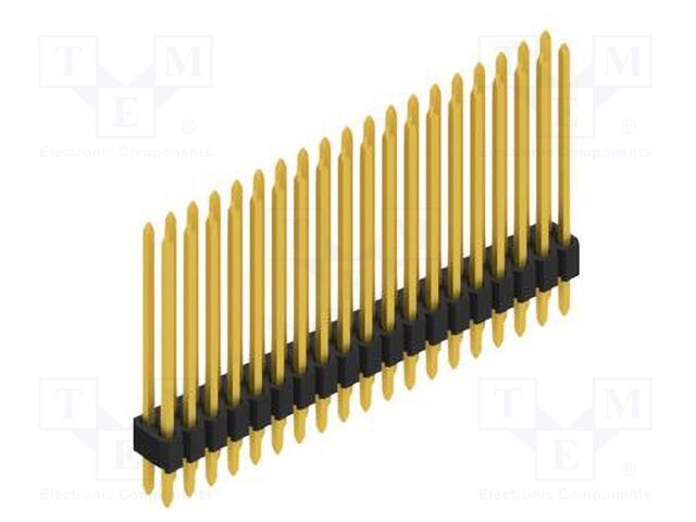 Connector: pin strips; pin header; male; PIN: 38; 1.27mm; THT; 2x19