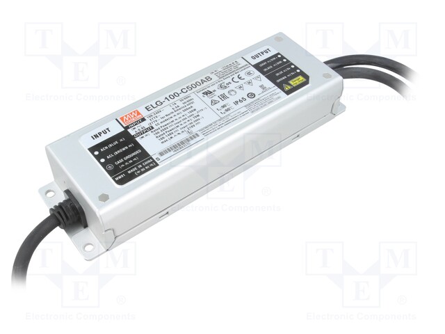 Power supply: switched-mode; LED; 100W; 100÷200VDC; 250÷500mA