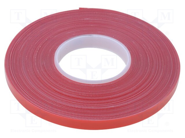 Tape: velcro; W: 12mm; L: 25m; D: 0.25mm; acrylic; transparent