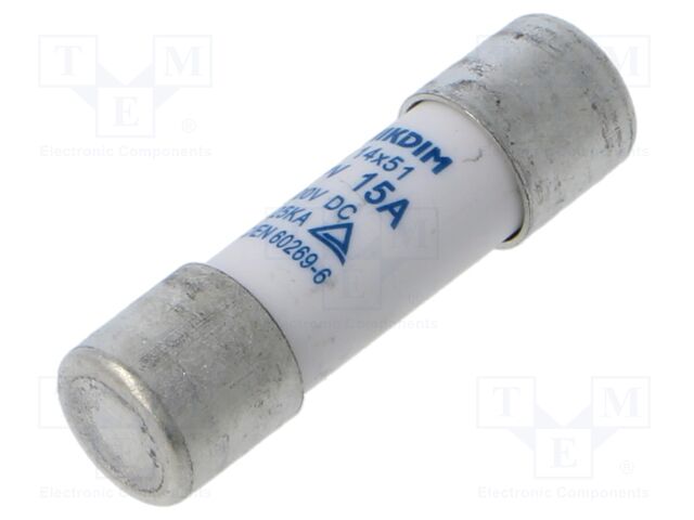 Fuse: fuse; gPV; 15A; 1kVDC; cylindrical; 14x51mm