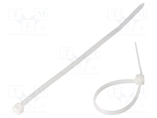 Cable tie; lumiscent; L: 100mm; W: 2.5mm; white; polyamide