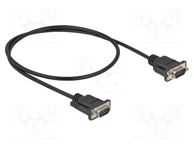 Cable; D-Sub 9pin plug,both sides; PVC; Len: 0.5m; black