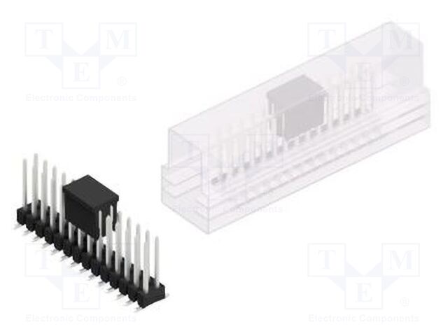 Connector: pin strips; pin header; male; PIN: 28; 2.54mm; SMT; 2x14