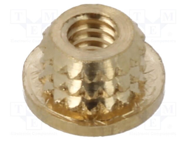 Threaded insert; brass; M2; BN: 37901; L: 2mm; Features: for plastic