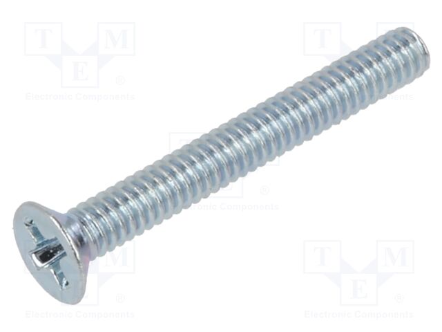 Screw; M2x16; Head: countersunk; Phillips; PH1; steel; zinc; DIN 965