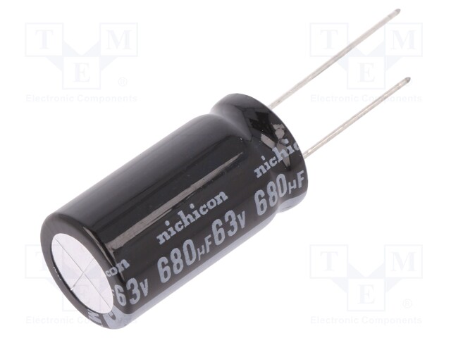 Capacitor: electrolytic; THT; 680uF; 63VDC; Ø16x31.5mm; ±20%