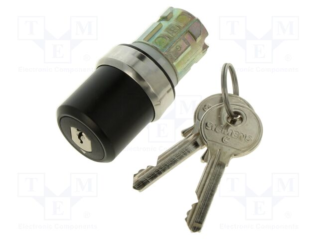Switch: rotary with key; Stabl.pos: 3; 22mm; black; Illumin: none