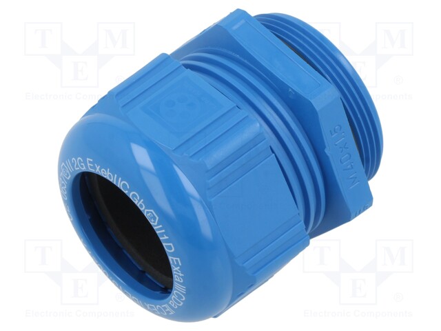 Cable gland; M63; IP68; Mat: polyamide; blue; Conform to: ATEX Ex