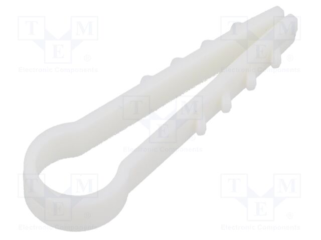 Holder; 100pcs; RoundDowel; Body: white; 10mm