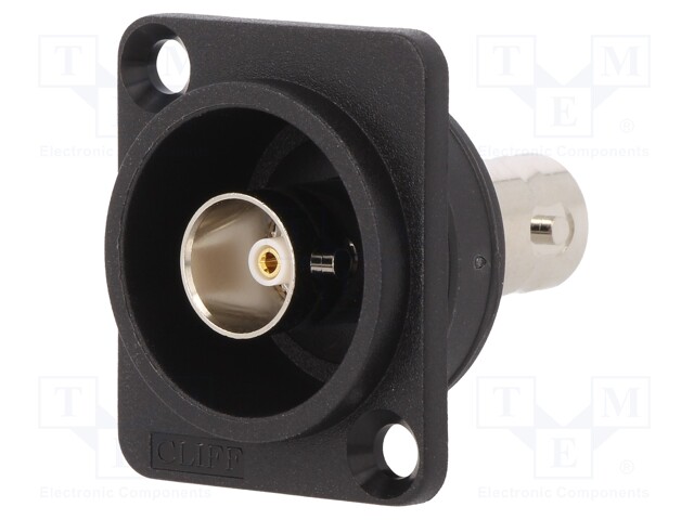 Coupler; BNC socket,both sides; 75Ω; black; Series: FT; 19x24mm