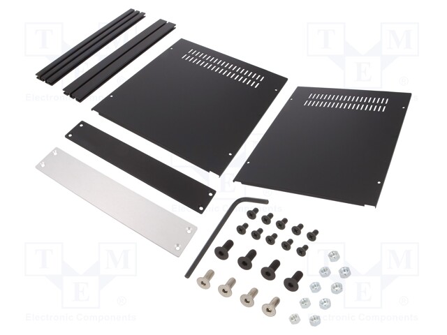 Enclosure: with panel; vented; X: 233mm; Y: 286mm; Z: 43mm