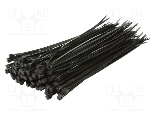 Cable tie; L: 150mm; W: 2.5mm; black; polyamide; 100pcs; UL94V-2