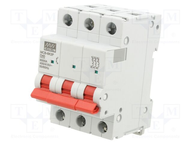 Circuit breaker; 230/400VAC; Inom: 40A; Poles: 3; Charact: D; 6kA