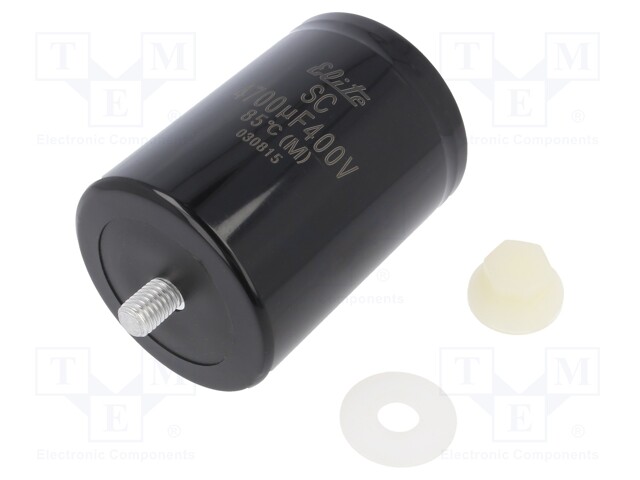 Capacitor: electrolytic; 4700uF; 400VDC; ±-20%; M5; 2000h; -25÷85°C
