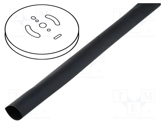 Heat shrink sleeve; glueless; 2: 1; 1.6mm; black; polyolefine