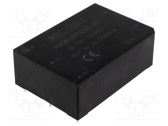 Converter: DC/DC; 5W; Uin: 100÷1000V; 5VDC; Iout: 1A; 3"x2"; 95g