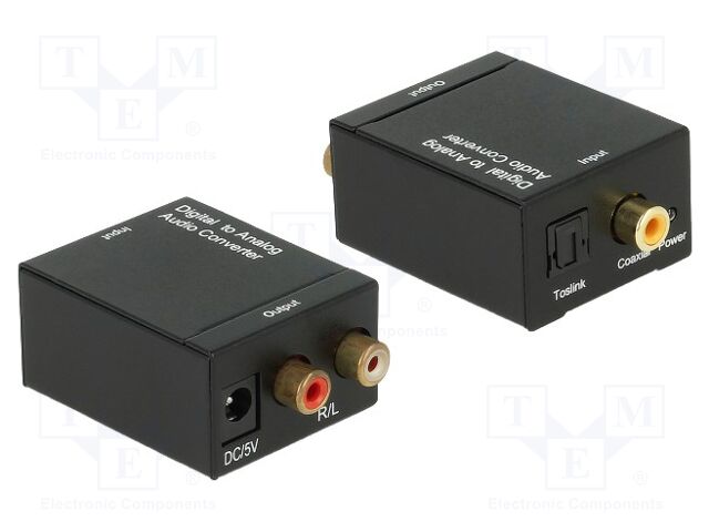 Digital-to-analog converter; Out: RCA socket x2; black