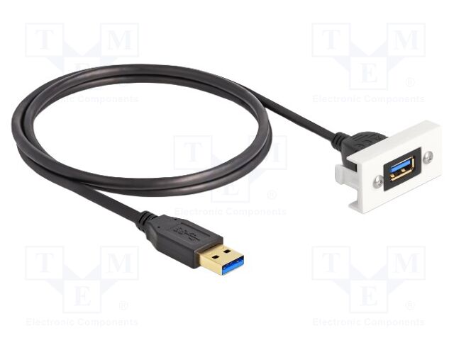 USB module; Easy 45; USB A socket,USB A plug; white; 5Gbps; 3A