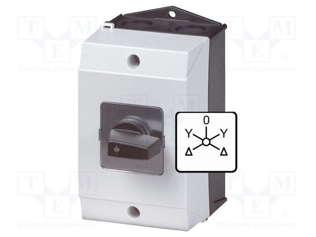 Switch: reversing star-delta cam switch; Stabl.pos: 5; 32A; 6.5kW