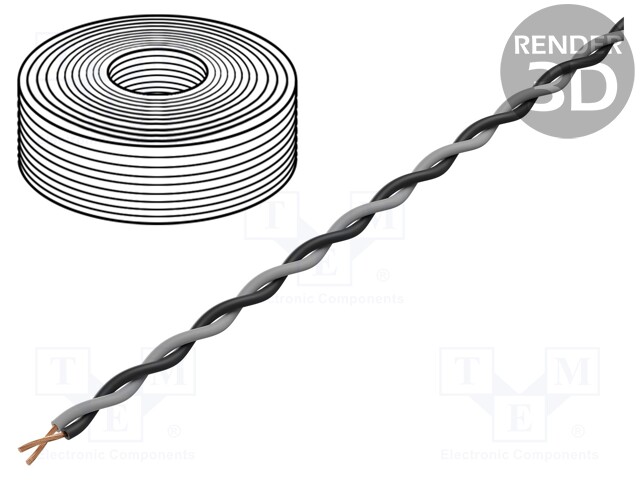 Wire: assembly; Core: stranded; 2x1.4mm; -20÷70°C; Package: 100m