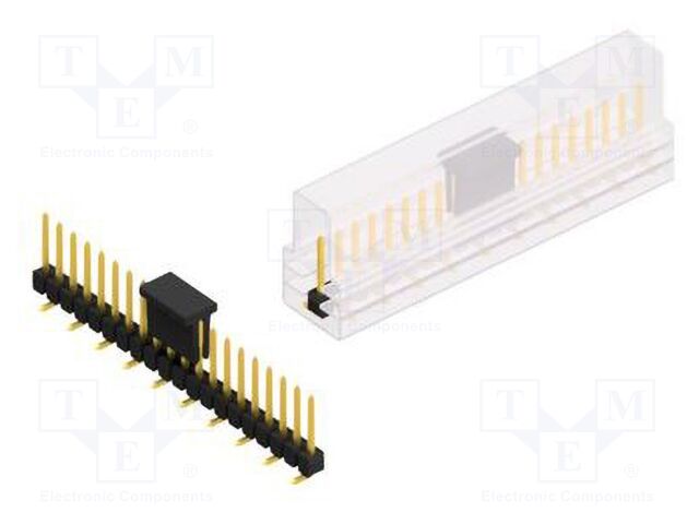 Connector: pin strips; pin header; male; PIN: 20; 2.54mm; SMT; 1x20