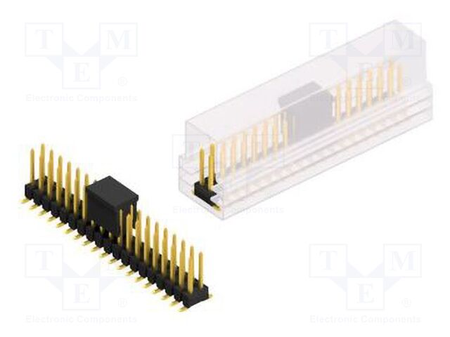 Connector: pin strips; pin header; male; PIN: 38; 2.54mm; SMT; 2x19