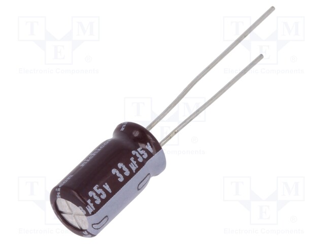Capacitor: electrolytic; low impedance; THT; 33uF; 35VDC; ±20%