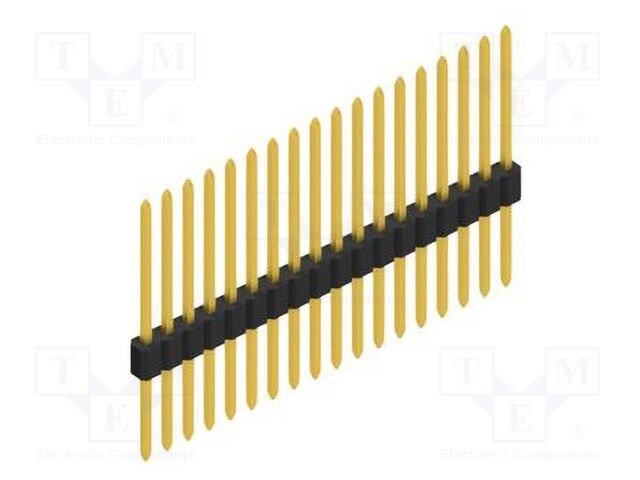 Connector: pin strips; pin header; male; PIN: 18; 1.27mm; THT; 1x18