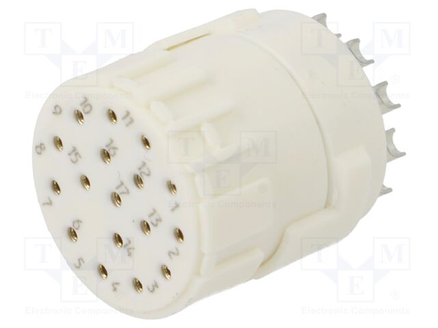 Connector: M23; contact insert; PIN: 17; female; soldering; 8A; 160V