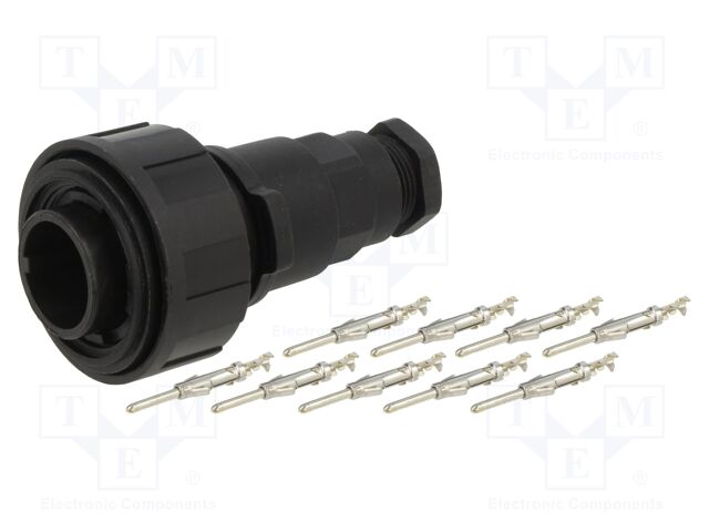 Connector: circular; plug; male; PIN: 9; 5A; 150V; with contacts