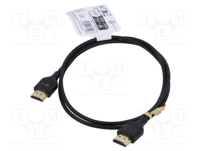 Cable; HDMI plug,both sides; 1m; black; HDCP 2.2,HDMI 2.0