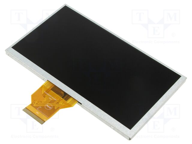 Display: TFT; 7"; 800x480; Illumin: LED; Dim: 165x100x5.75mm; RGB