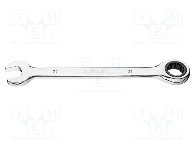 Wrench; combination spanner,with ratchet; 21mm; L: 237mm