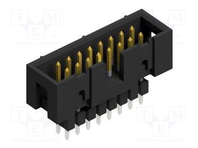Connector: pin strips; pin header; male; PIN: 16; 2.54mm; THT; 2x8
