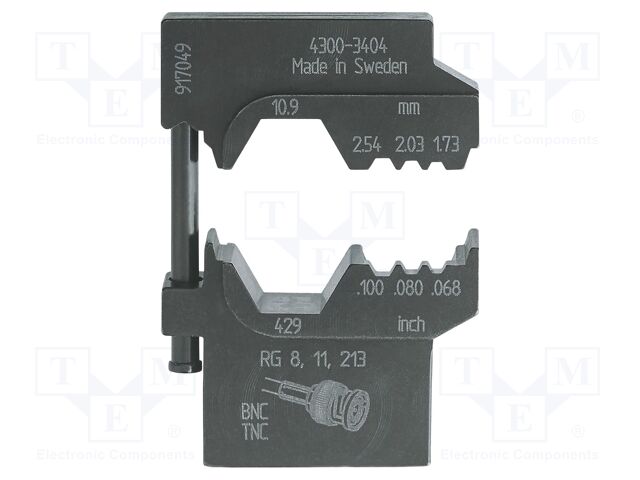 Crimping jaws; coaxial connectors