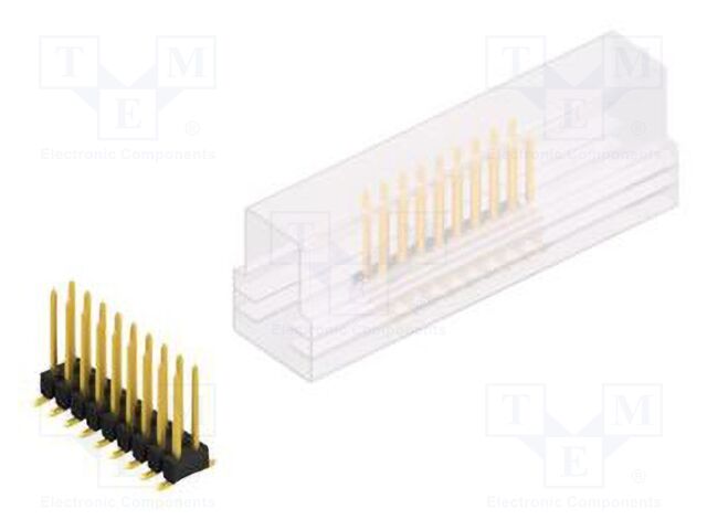 Connector: pin strips; pin header; male; PIN: 18; 2.54mm; SMT; 2x9