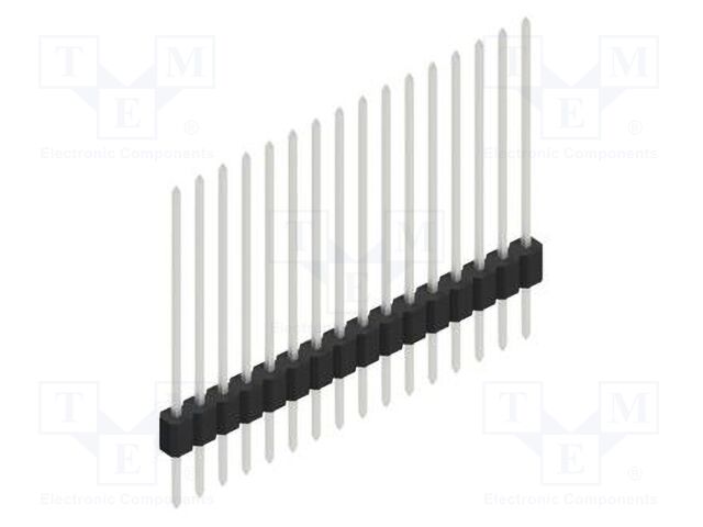 Connector: pin strips; pin header; male; PIN: 16; 1.27mm; THT; 1x16