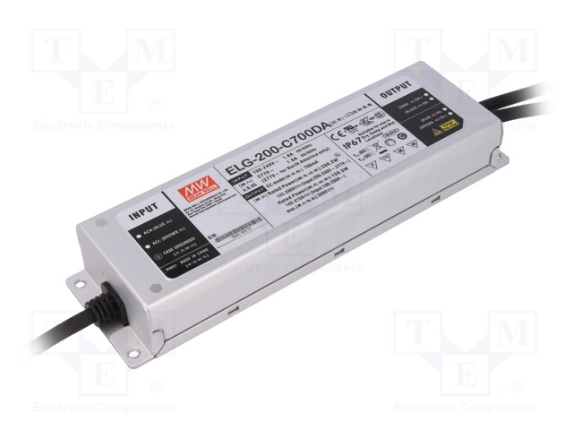 Power supply: switched-mode; Communication: DALI; LED; 200W; 700mA
