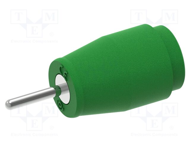Connector: 4mm banana; socket; 25A; green; nickel plated; 32mm