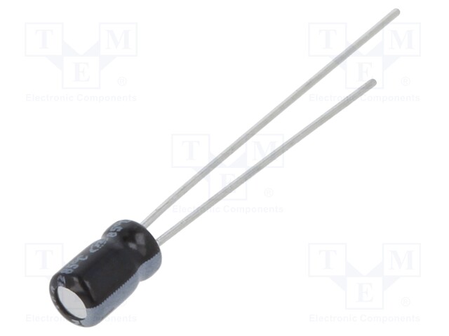 Capacitor: electrolytic; THT; 2.2uF; 35VDC; Ø3x5mm; Pitch: 1mm; ±20%