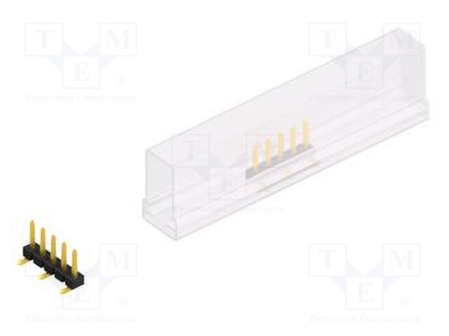 Connector: pin strips; pin header; male; PIN: 5; 2.54mm; SMT; 1x5