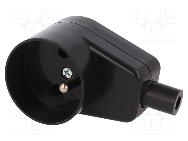 Connector: AC supply; socket; Layout: 2P+PE; black; 250VAC; 16A