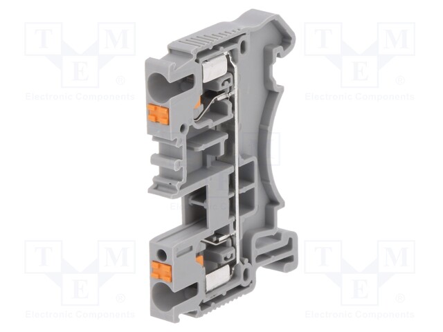 Splice terminal: rail; 0.2÷4mm2; ways: 1; terminals: 2; grey; TS35