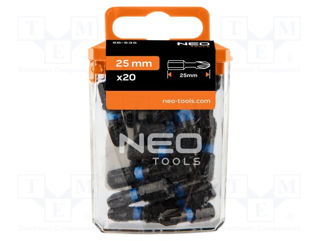 Kit: screwdriver bits; Pozidriv®; 25mm; PZ3; impact; 20pcs.